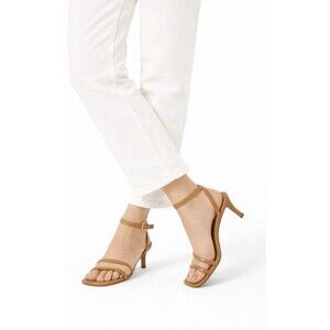 Madewell Tan Strappy Leather Mid-Heel Sandals